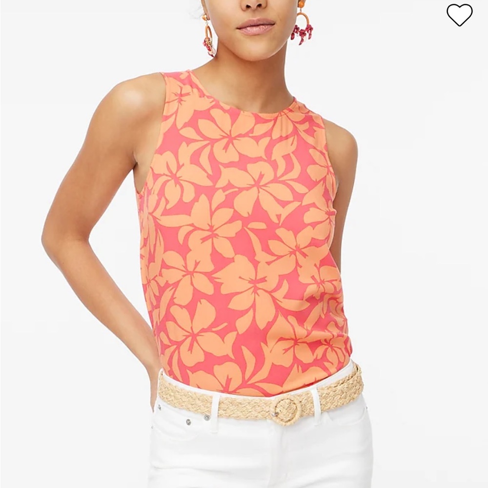 J. Crew — sleeveless shell top in guava/fresh cantaloupe